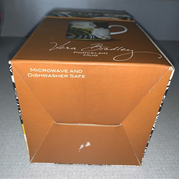 VERA BRADLEY Retired 2013 COCOA MOSS Brown Porcelain Mug Microwave DW Safe NIB - Picture 10 of 10